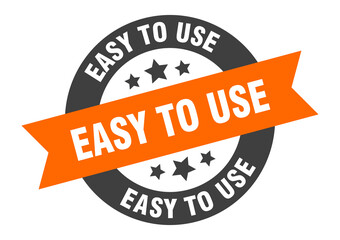 Obraz premium easy to use sign. round ribbon sticker. isolated tag