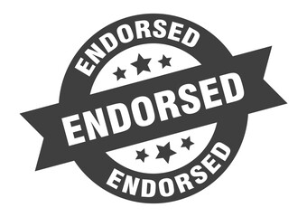 Obraz premium endorsed sign. round ribbon sticker. isolated tag
