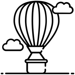 
Trendy flat vector design of hot air balloon icon
