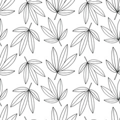 Seamless autumn vector pattern with leaves