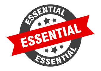 Obraz premium essential sign. round ribbon sticker. isolated tag