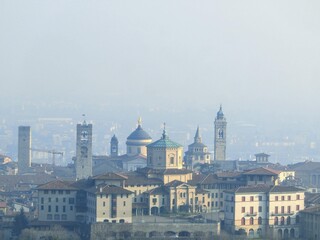 view of the old town of Bergamo
