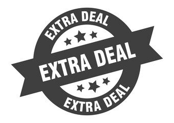 extra deal sign. round ribbon sticker. isolated tag