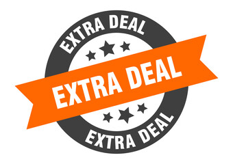 Fototapeta premium extra deal sign. round ribbon sticker. isolated tag