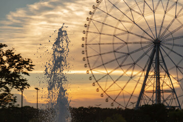 噴水と観覧車