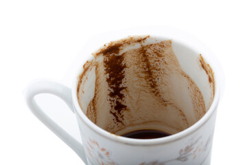 Traditional Turkish coffee. Empty cup.