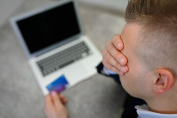 Desperate man don't have any money left on his credit card