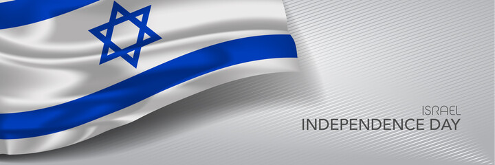 Israel independence day vector banner, greeting card.