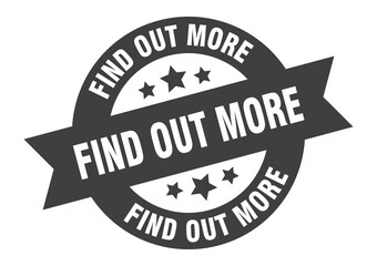 find out more sign. round ribbon sticker. isolated tag
