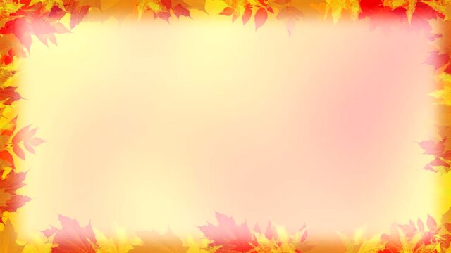 Autumn background with yellow leaves around the edges of the frame