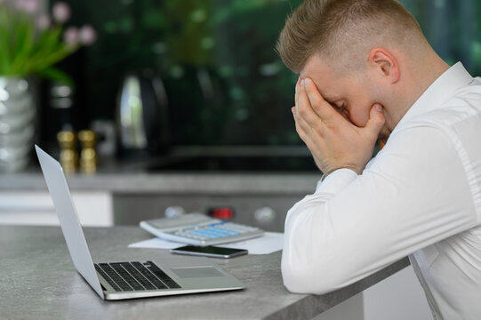 Desperate Man Struggling With Work And Finances