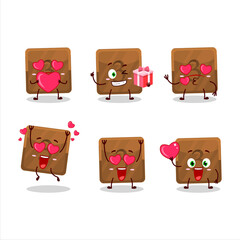 Third first button cartoon character with love cute emoticon