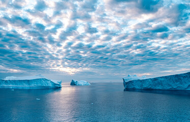 Antarctic sound ice blocks