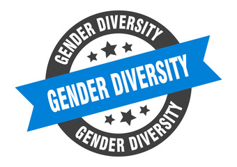 gender diversity sign. round ribbon sticker. isolated tag