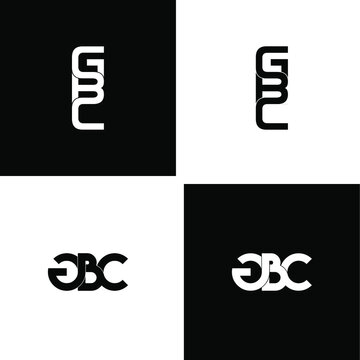 gbc lettering initial monogram logo design set
