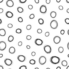 Seamless pattern with sketch ellipses shape