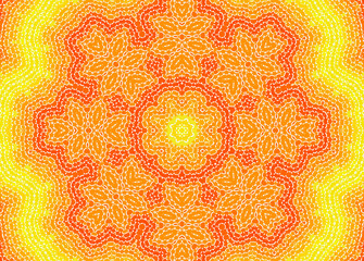 Abstract yellow and orange concentric mosaic pattern