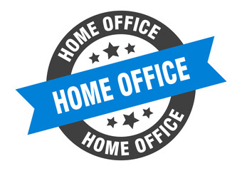 home office sign. round ribbon sticker. isolated tag
