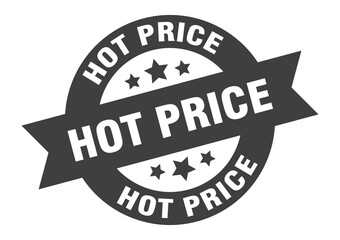 hot price sign. round ribbon sticker. isolated tag