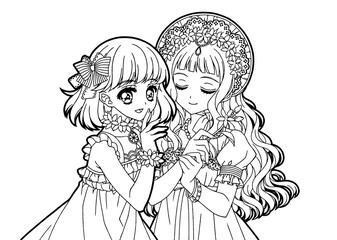 illustration of Coloring book for girls