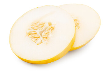 slices of melons isolated on a white background