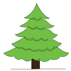 colored drawing of one tree