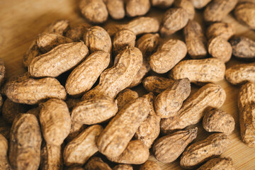 peanuts on a wooden background