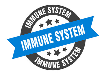 immune system sign. round ribbon sticker. isolated tag