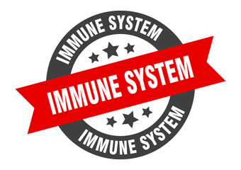 immune system sign. round ribbon sticker. isolated tag