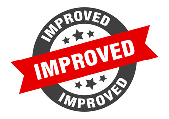 Fototapeta premium improved sign. round ribbon sticker. isolated tag