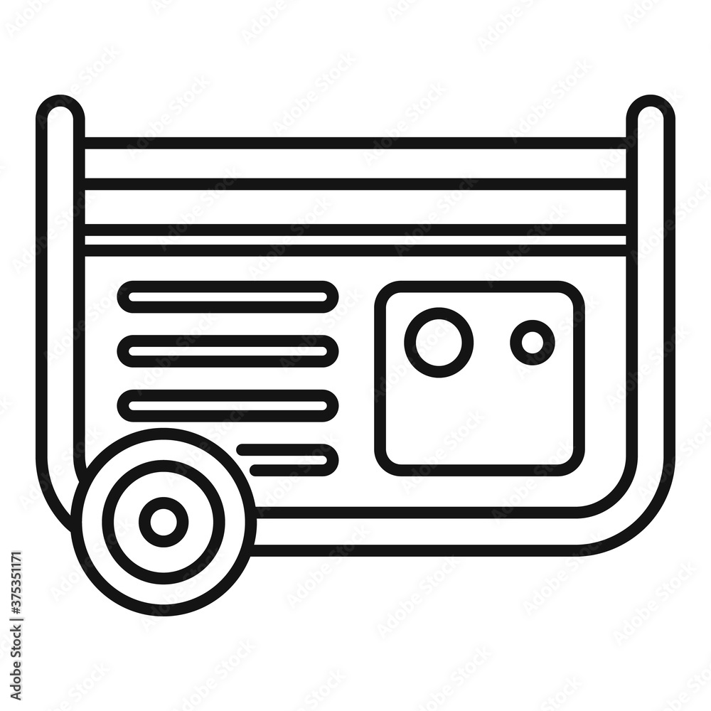 Sticker Diesel generator icon. Outline diesel generator vector icon for web design isolated on white background