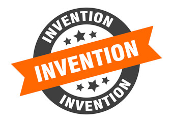 Obraz premium invention sign. round ribbon sticker. isolated tag