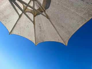 close up wicker parasol background