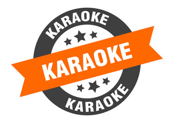 Fototapeta premium karaoke sign. round ribbon sticker. isolated tag