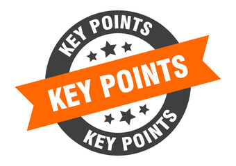 key points sign. round ribbon sticker. isolated tag