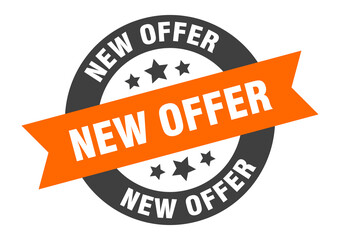 Fototapeta premium new offer sign. round ribbon sticker. isolated tag