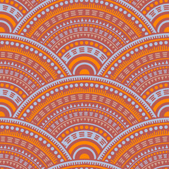Ethnic circle shapes seamless geometric pattern.