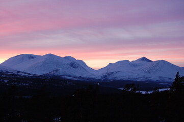 Fototapeta premium sunset in the mountains