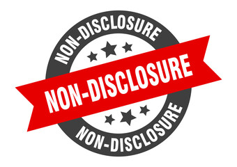 non-disclosure sign. round ribbon sticker. isolated tag