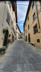 Fototapeta na wymiar Urban view: city centre of Cortona, Toscana, Italia.