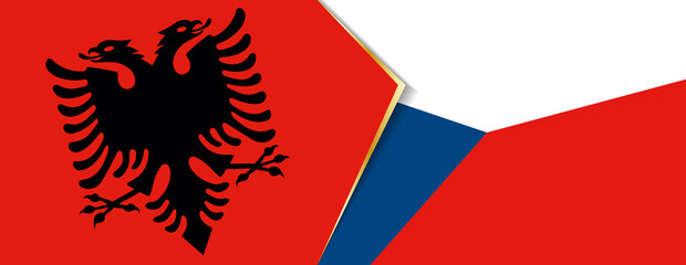 Albania and Czech Republic flags, two vector flags.