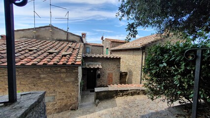 Details of the ancient city centre of Cortona, a town in province of Arezzo, Tuscany.