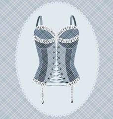 vector illistration abstract gray corset and oval frame