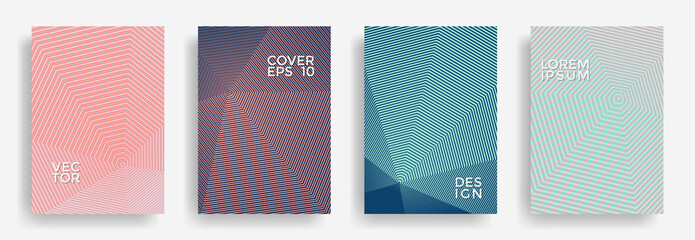 Hexagonal halftone pattern cover pages vector creative design.