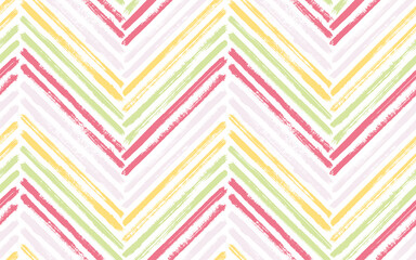 Brush stroke chevron zig zag seamless pattern.