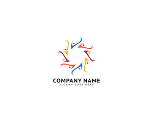 Group people check logo design vector template