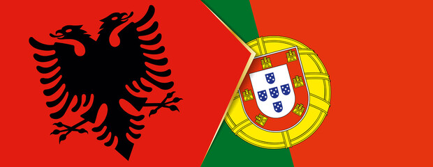 Albania and Portugal flags, two vector flags.