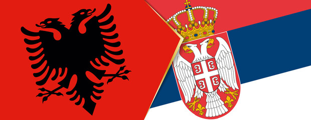 Albania and Serbia flags, two vector flags.