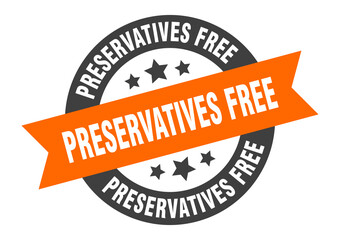 Fototapeta premium preservatives free sign. round ribbon sticker. isolated tag