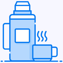 
Trendy flat vector design of thermos icon
